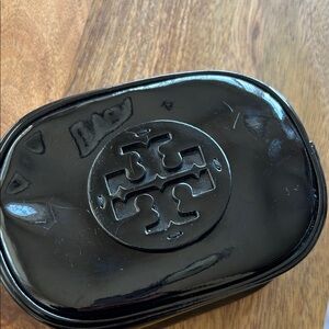 Tory Burch Patent Black Leather cosmetic case
